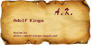 Adolf Kinga névjegykártya